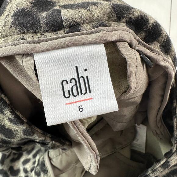 Cabi Pants Womens 6 Black Jungle Leopard Print Stretch Skinny Ankle Classic Work - Picture 3 of 10